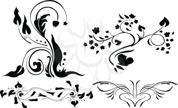 Royalty Free Clipart Image of Floral Designs