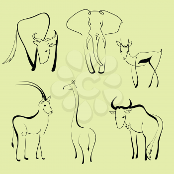 Royalty Free Clipart Image of Wild Animals