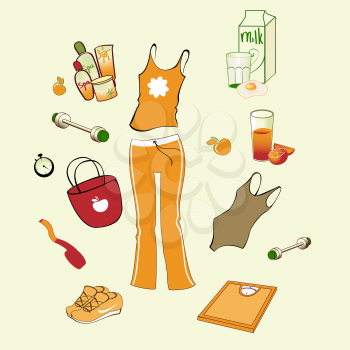 Royalty Free Clipart Image of a Woman's Sport Icons