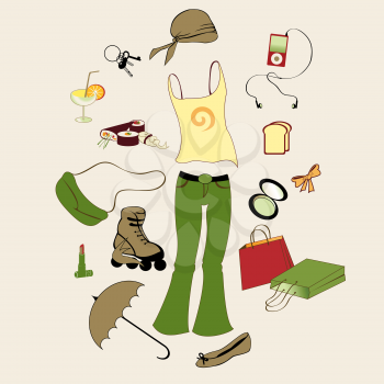 Royalty Free Clipart Image of Female Accessories