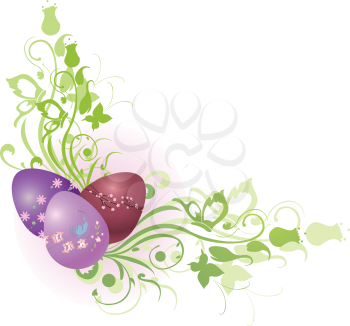 Royalty Free Clipart Image of Floral Easter Eggs