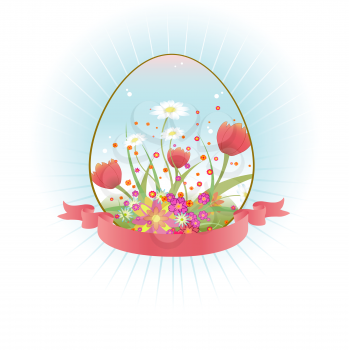 Royalty Free Clipart Image of a Floral Easter Background
