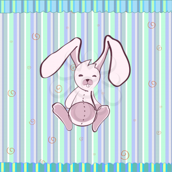 Royalty Free Clipart Image of a Cute Bunny Background