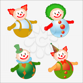 Royalty Free Clipart Image of Circus Clowns