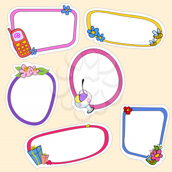 Royalty Free Clipart Image of Cute Stickers