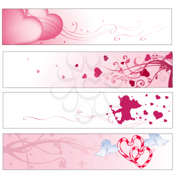 Royalty Free Clipart Image of Valentine's Day Banners