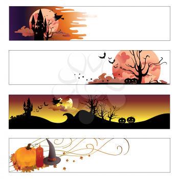 Royalty Free Clipart Image of Halloween Banners