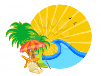 Royalty Free Clipart Image of a Beach Insignia