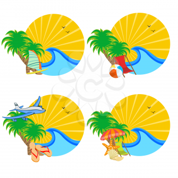 Royalty Free Clipart Image of Beach Signs
