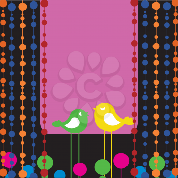 Royalty Free Clipart Image of a Colourful Birds Background