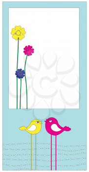 Royalty Free Clipart Image of a Flowery Greeting Card Design