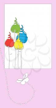 Royalty Free Clipart Image of a Nature Design Greeting Card
