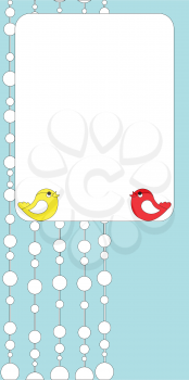 Royalty Free Clipart Image of a Cute Bird Greeting Card
