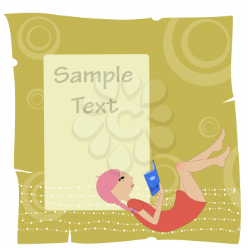 Royalty Free Clipart Image of an Invitation With a Girl