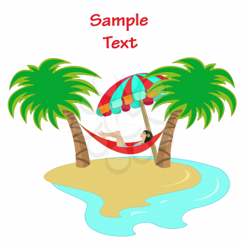 Royalty Free Clipart Image of a Girl in a Hammock