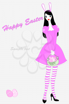 Royalty Free Clipart Image of an Easter Greeting Card