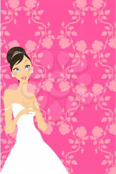 Royalty Free Clipart Image of a Pretty Bride