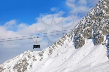 Royalty Free Photo of a Gondola on Cable in Switzerland