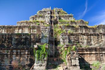 Royalty Free Photo of the Ancient Khmer Pyramid in Koh Kher, Cambodia