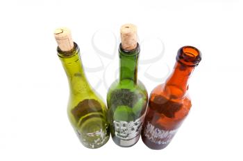 Royalty Free Photo of Three Empty Wine Bottles