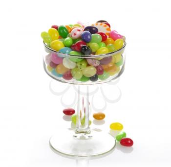 Royalty Free Photo of an Assortment Of Jelly Beans in a Glass