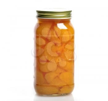 Royalty Free Photo of Canned Mandarin Oranges in a Glass Jar