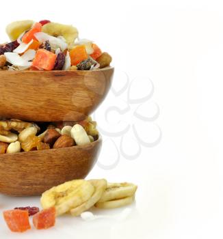 Royalty Free Photo of Bowls of Nuts and Fruits
