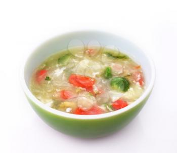 Royalty Free Photo of a Bowl of Vegetable Cream Soup