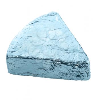 Blue Cheese Wedge In Aluminum Foil