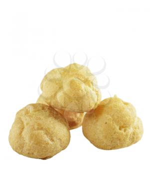Cream Puffs Isolated  On White Background 