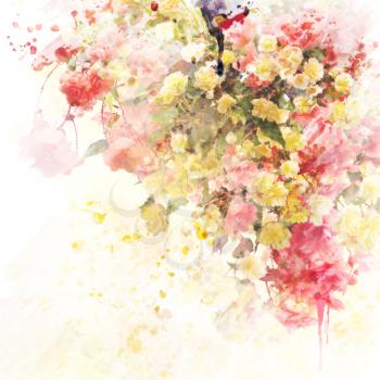 Digital Painting of  Floral Background