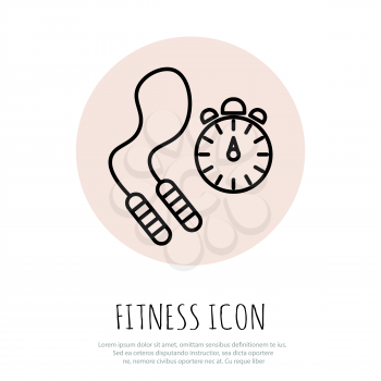 Skipping rope and stopwatch icons. Vector illustration