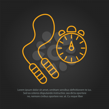 Skipping rope and stopwatch icons. Vector illustration