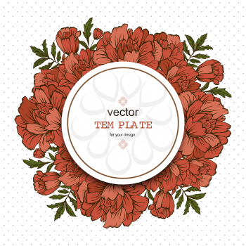 Handdrawn vector poster with place for your text. Unique template for wedding card, save the date or invitation.Organic floral design. Summer card.