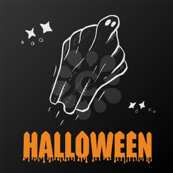 ghosts for Halloween on black background. cute ghosts characters. vector illustration eps 10