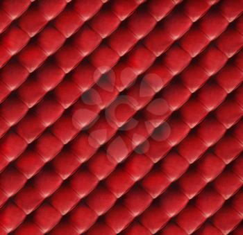 Red quilted leather background, high resolution