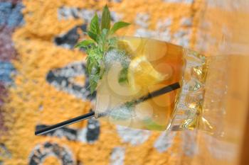 cocktail with mint and orange