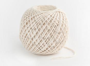 Wool yarn on white background