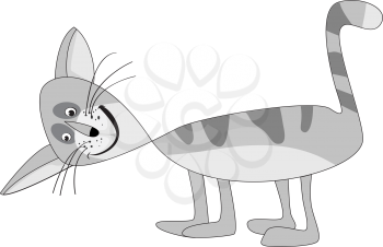 Royalty Free Clipart Image of a Drawing of a Cat