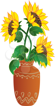 Royalty Free Clipart Image of Flowers in a Vase