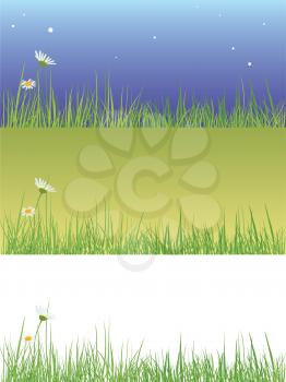 Royalty Free Clipart Image of Fields and Flowers