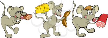 Royalty Free Clipart Image of Cartoon Mice