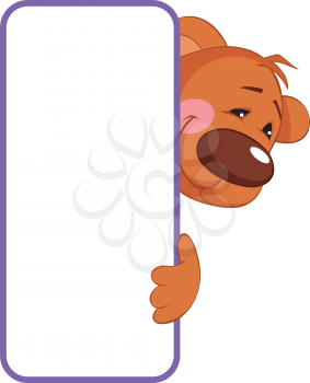 Royalty Free Clipart Image of a Bear and a Banner