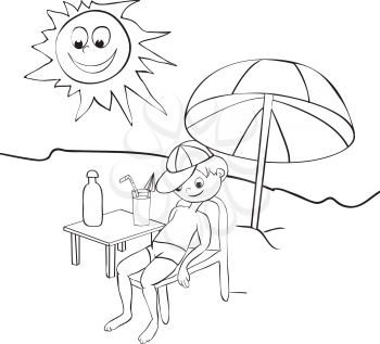 Royalty Free Clipart Image of a Boy on the Beach