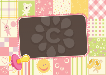 Royalty Free Clipart Image of a Baby Border