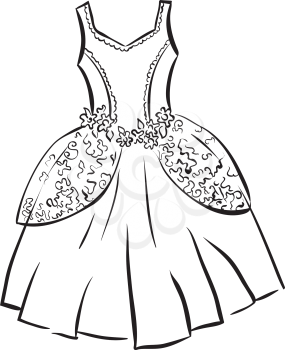 Royalty Free Clipart Image of a Princess Dress