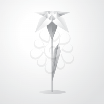 vector illustration of a white origami flower