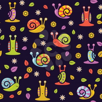 Seamless snail background