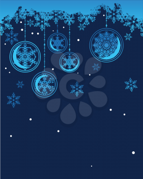 Christmas background with snowflakes and ball