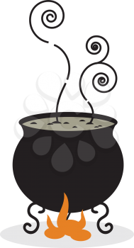 Silhouette of cauldron and fire